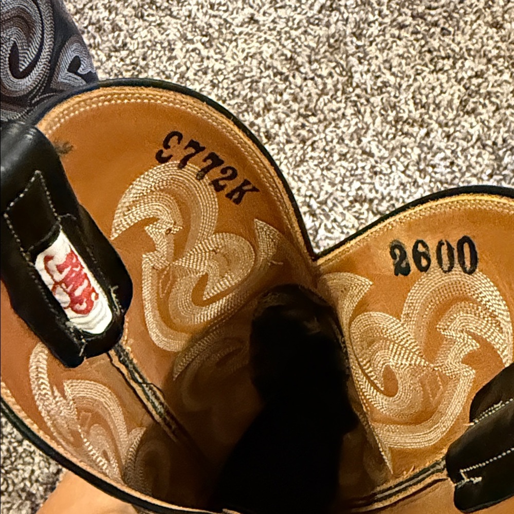 Rios of Mercedes Black Ostrich Cowboy Boots - Picture 3 of 5